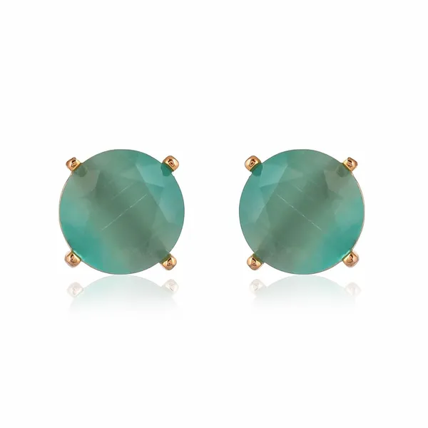 Gold_Plated_Sapphire_Round_Stud_Earrings_For_Women_&_Girls_|_Lightweight_Fashion_Jewelry