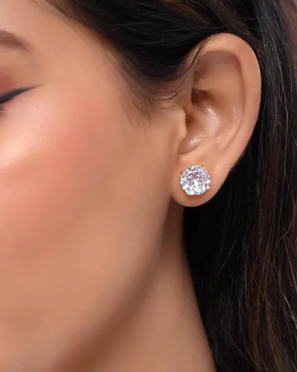 Gold_Plated_Sapphire_Round_Stud_Earrings_For_Women_&_Girls_|_Lightweight_Fashion_Jewelry