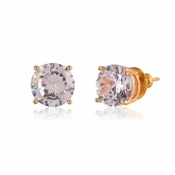 Gold_Plated_Sapphire_Round_Stud_Earrings_For_Women_&_Girls_|_Lightweight_Fashion_Jewelry