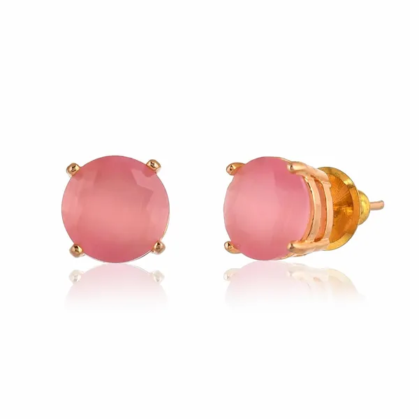 Gold_Plated_Sapphire_Round_Stud_Earrings_For_Women_&_Girls_|_Lightweight_Fashion_Jewelry