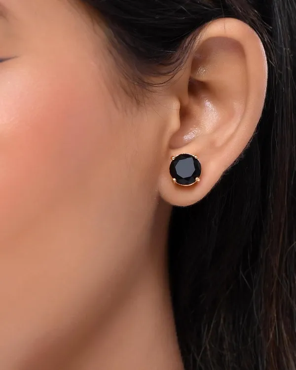 Gold_Plated_Sapphire_Round_Stud_Earrings_For_Women_&_Girls_|_Lightweight_Fashion_Jewelry