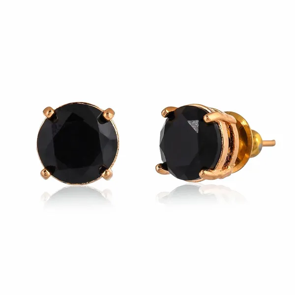Gold_Plated_Sapphire_Round_Stud_Earrings_For_Women_&_Girls_|_Lightweight_Fashion_Jewelry