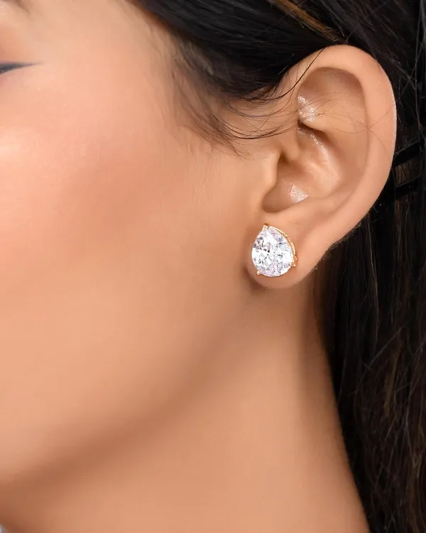Gold_Plated_Oval_Shape_Stud_Earrings_For_Women_&_Girls_|_Lightweight_Fashion_Jewelry