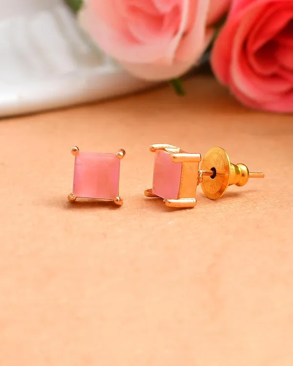 Gold_Plated_Square_Stud_Earrings_For_Women_&_Girls_|_Lightweight_Fashion_Jewelry