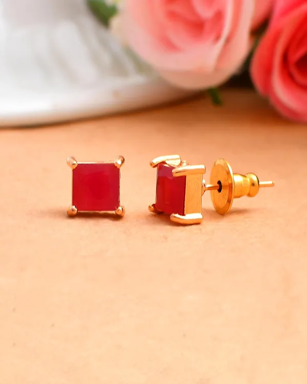 Gold_Plated_Square_Stud_Earrings_For_Women_&_Girls_|_Lightweight_Fashion_Jewelry