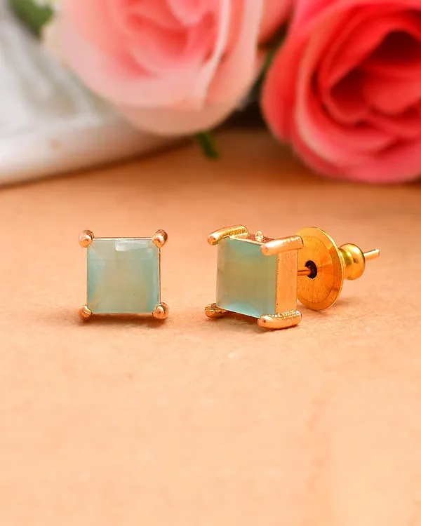 Gold_Plated_Square_Stud_Earrings_For_Women_&_Girls_|_Lightweight__Jewelry