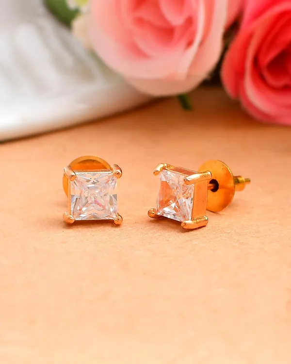 Gold_Plated_Square_Stud_Earrings_For_Women_&_Girls_|_Lightweight_Fashion_Jewelry