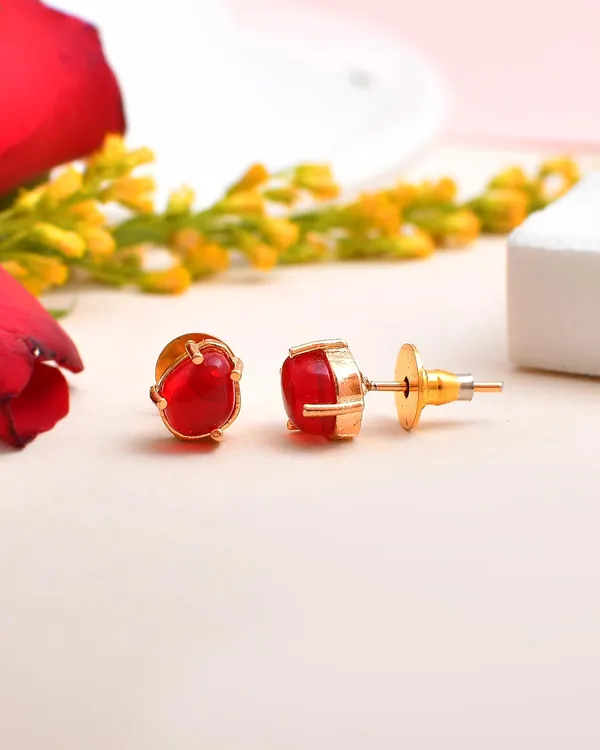 Gold_Plated_Sapphire_Oval_Stud_Earrings_For_Women_&_Girls_|_Lightweight_Fashion_Jewellery