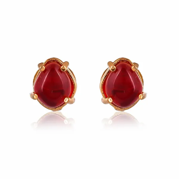 Gold_Plated_Sapphire_Oval_Stud_Earrings_For_Women_&_Girls_|_Lightweight_Fashion_Jewellery