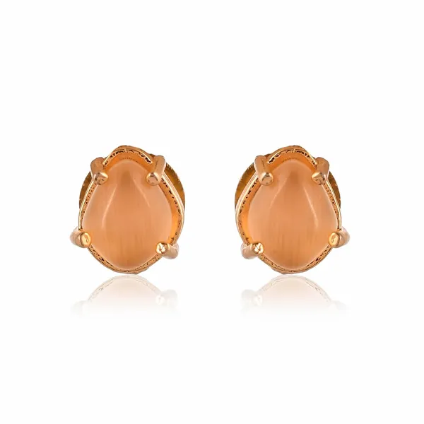 Gold_Plated_Sapphire_Oval_Stud_Earrings_For_Women_&_Girls_|_Lightweight__Jewellery