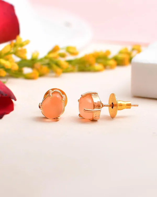 Gold_Plated_Sapphire_Oval_Stud_Earrings_For_Women_&_Girls_|_Lightweight__Jewellery