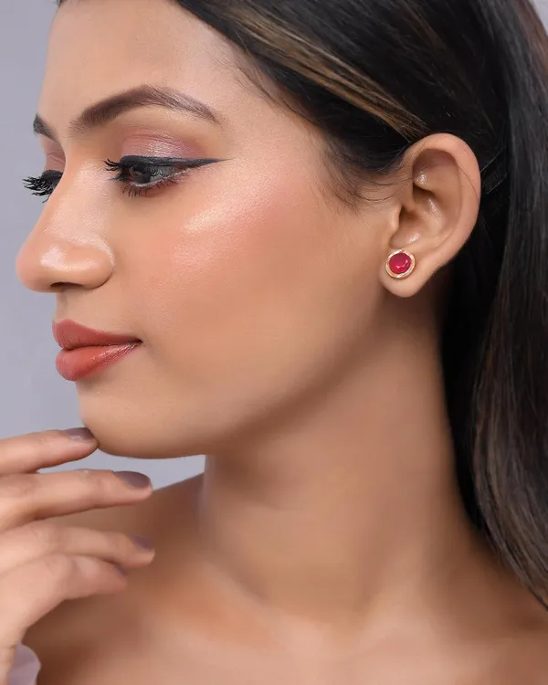 Gold_Plated_Round_Stud_Earrings_For_Women_&_Girls_|_Lightweight_Fashion_Jewelry