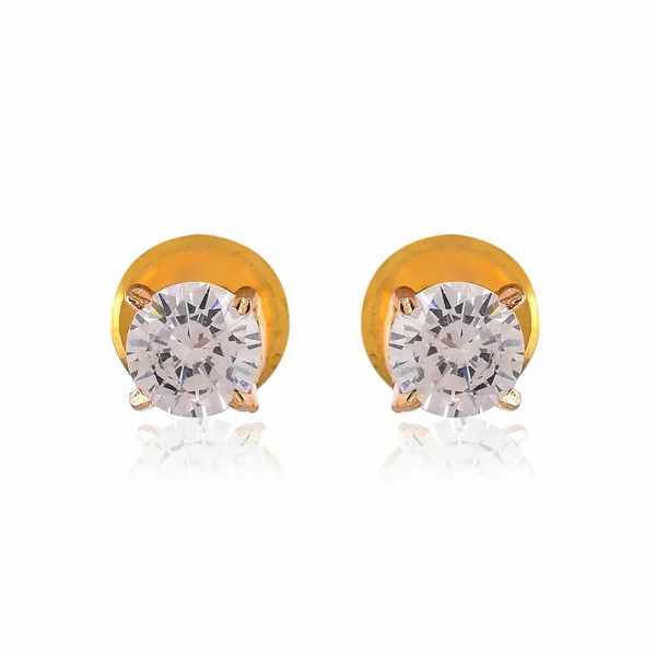 Gold_Plated_Sapphire_Circle_Stud_Earrings_For_Women_&_Girl_|_Light_Weight_Fashion_Jewellery