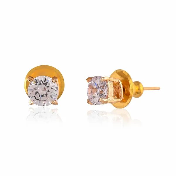 Gold_Plated_Sapphire_Circle_Stud_Earrings_For_Women_&_Girl_|_Light_Weight_Fashion_Jewellery