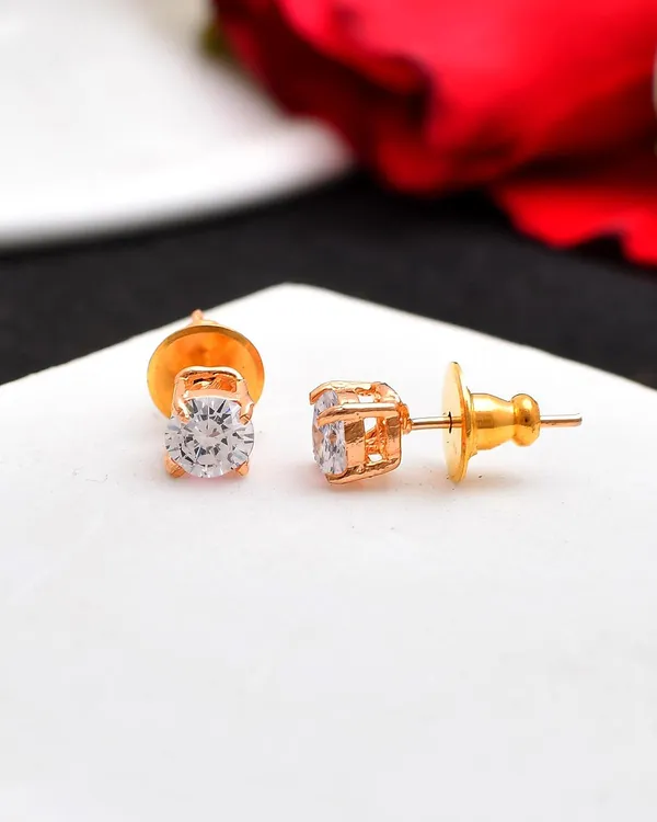 Gold_Plated_Sapphire_Circle_Stud_Earrings_For_Women_&_Girl_|_Light_Weight_Fashion_Jewellery