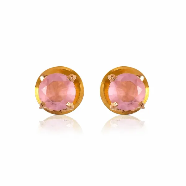 Gold_Plated_Sapphire_Circle_Stud_Earrings_For_Women_&_Girl_|_Light_Weight_Fashion_Jewellery