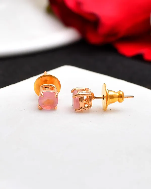 Gold_Plated_Sapphire_Circle_Stud_Earrings_For_Women_&_Girl_|_Light_Weight_Fashion_Jewellery