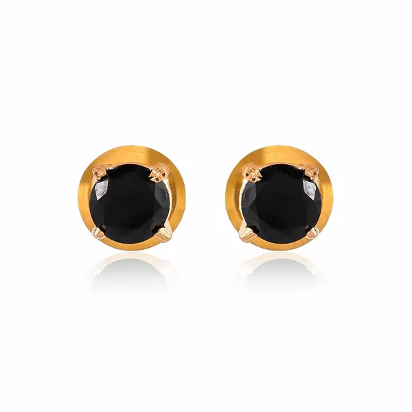 Gold_Plated_Sapphire_Circle_Stud_Earrings_For_Women_&_Girl_|_Light_Weight_Fashion_Jewellery