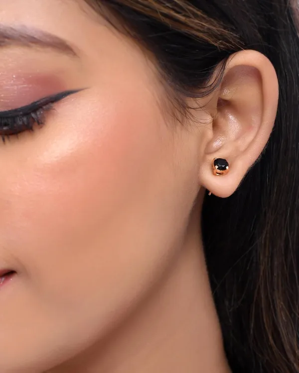 Gold_Plated_Sapphire_Circle_Stud_Earrings_For_Women_&_Girl_|_Light_Weight_Fashion_Jewellery