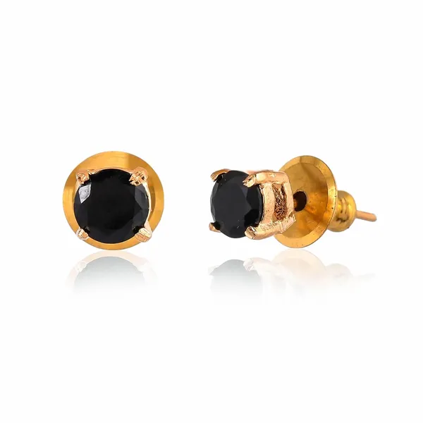 Gold_Plated_Sapphire_Circle_Stud_Earrings_For_Women_&_Girl_|_Light_Weight_Fashion_Jewellery