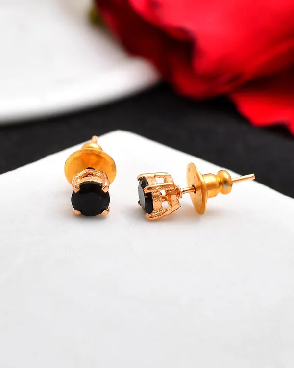 Gold_Plated_Sapphire_Circle_Stud_Earrings_For_Women_&_Girl_|_Light_Weight_Fashion_Jewellery