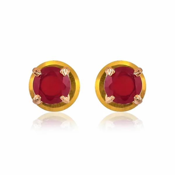 Gold_Plated_Sapphire_Circle_Stud_Earrings_For_Women_&_Girl_|_Light_Weight_Fashion_Jewellery