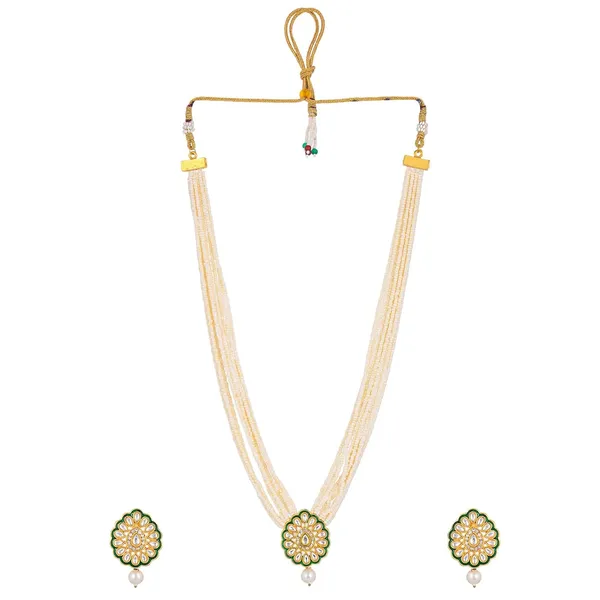 Golden_Ethnic_Necklace_With_Earring_Set_For_Women_|_Ethnic_Shine_Beads_Polki_Necklace_With_Earring_Set