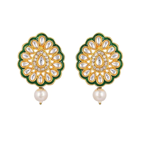 Golden_Ethnic_Necklace_With_Earring_Set_For_Women_|_Ethnic_Shine_Beads_Polki_Necklace_With_Earring_Set