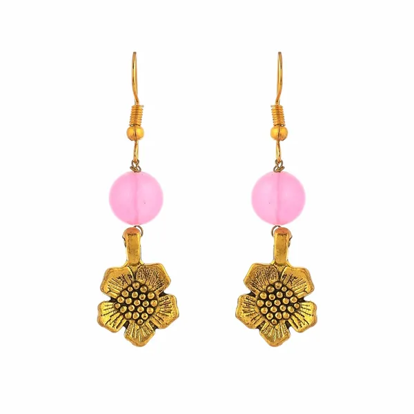 Gold_Shine_Beads_Ethnic_Gold_Flower_Necklace_With_Earring_Set_For_Women_|_Gemstone_Jewellery_Set_For_Women_And_Girls