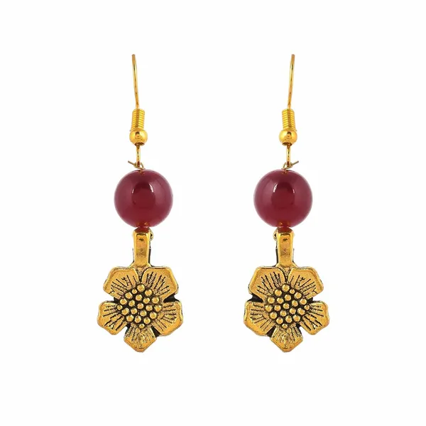 Gold_Shine_Beads_Ethnic_Gold_Flower_Necklace_With_Earring_Set_For_Women_|_Gemstone_Jewellery_Set_For_Women_And_Girls