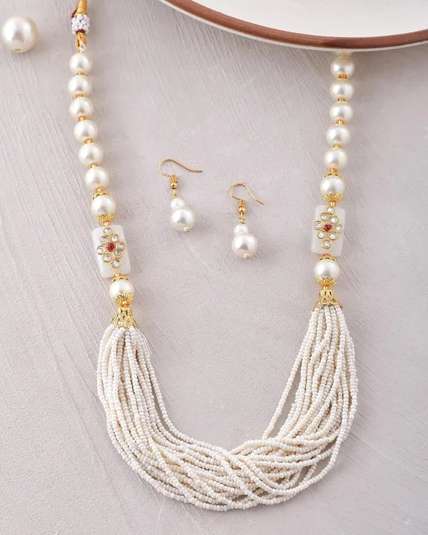 Multicolor_Shine_Small_Beads_Ethnic_Kundan_Polki_Necklace_With_Earring_Set_|_Gemstone_Jewellery_Set_For_Women_And_Girls