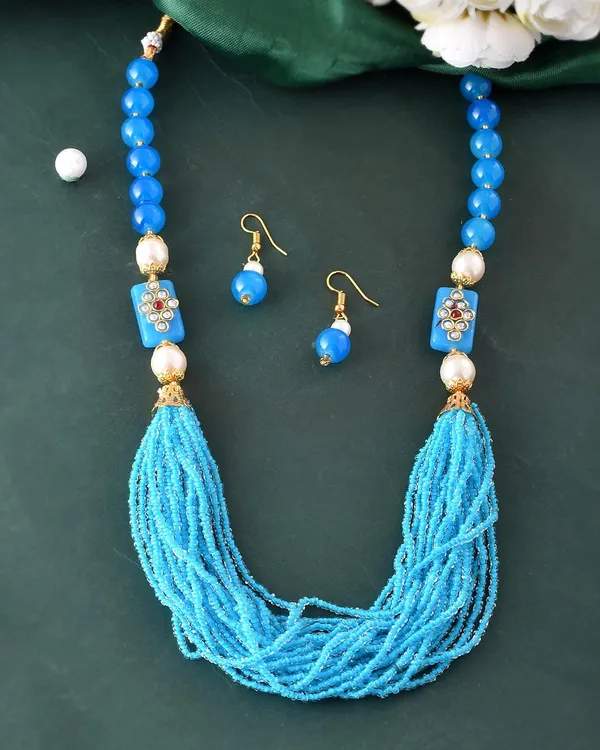 Blue_Sapphire_Shine_Small_Beads_Ethnic_Kundan_Polki_Necklace_With_Earring_Set_|_Gemstone_Jewellery_Set_For_Women_And_Girls