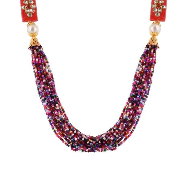 Multi_Shine_Small_Beads_Ethnic_Kundan_Polki_Necklace_With_Earring_Set_|_Gemstone_Jewellery_Set_For_Women_And_Girls