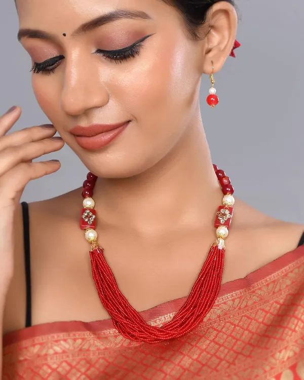 Ruby_Shine_Small_Beads_Ethnic_Kundan_Polki_Necklace_With_Earring_Set_|_Gemstone_Jewellery_Set_For_Women_And_Girls