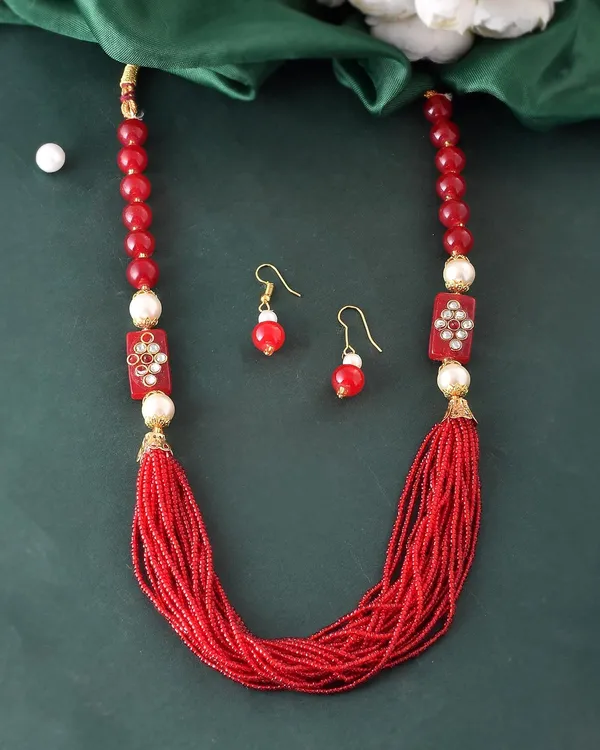 Ruby_Shine_Small_Beads_Ethnic_Kundan_Polki_Necklace_With_Earring_Set_|_Gemstone_Jewellery_Set_For_Women_And_Girls