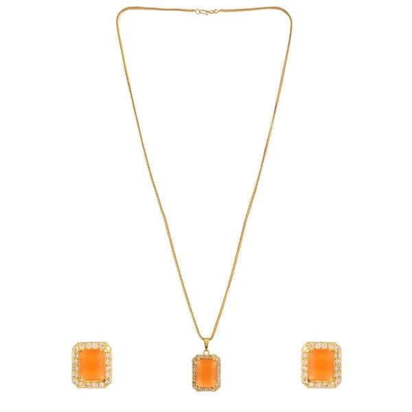 Orange_Sapphire_Sapphire_Gemstone_Ethnic_Pandent_With_Earring_Set_|_Stone_Jewellery_Set_For_Women_And_Girls