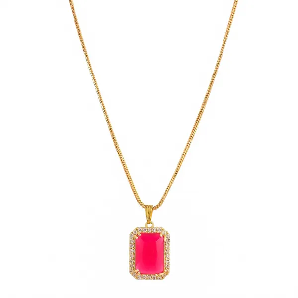 Dark_Pink_Sapphire_Sapphire_Gemstone_Ethnic_Pandent_With_Earring_Set_|_Stone_Jewellery_Set_For_Women_And_Girls