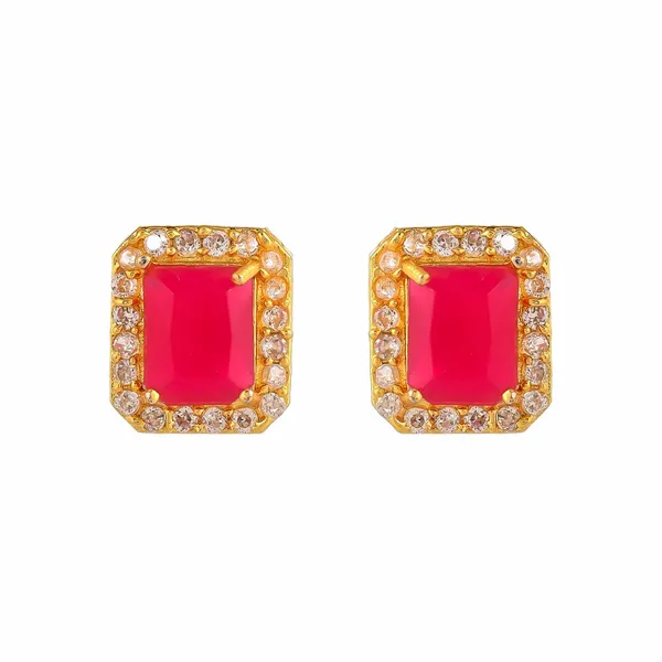 Dark_Pink_Sapphire_Sapphire_Gemstone_Ethnic_Pandent_With_Earring_Set_|_Stone_Jewellery_Set_For_Women_And_Girls