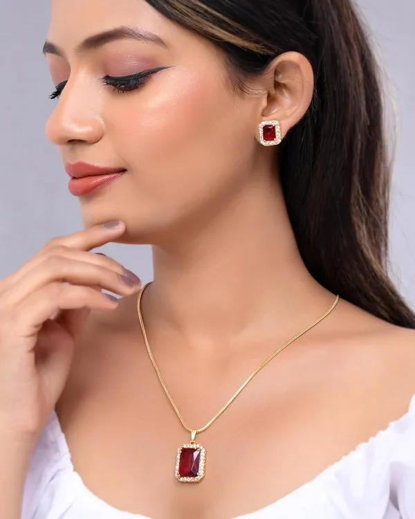 Ruby_Sapphire_Gemstone_Ethnic_Pandent_With_Earring_Set_|_Stone_Jewellery_Set_For_Women_And_Girls