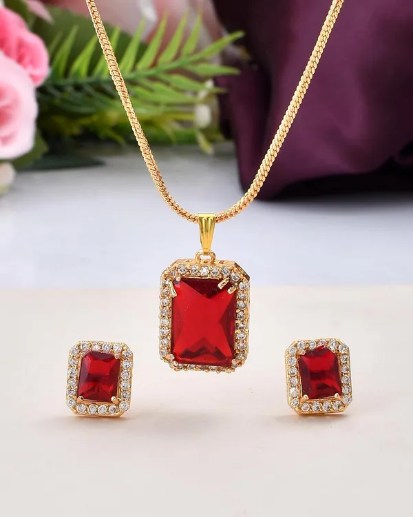 Ruby_Sapphire_Gemstone_Ethnic_Pandent_With_Earring_Set_|_Stone_Jewellery_Set_For_Women_And_Girls