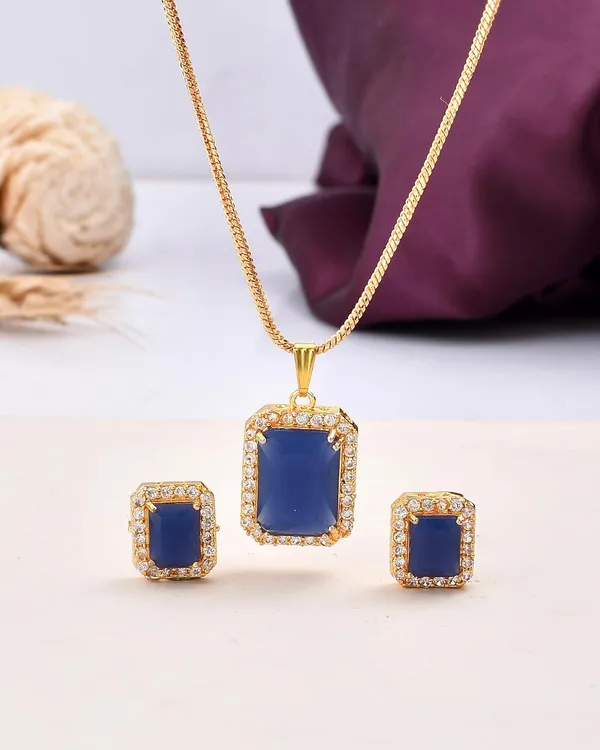 Blue_Sapphire_Sapphire_Gemstone_Ethnic_Pandent_With_Earring_Set_|_Stone_Jewellery_Set_For_Women_And_Girls