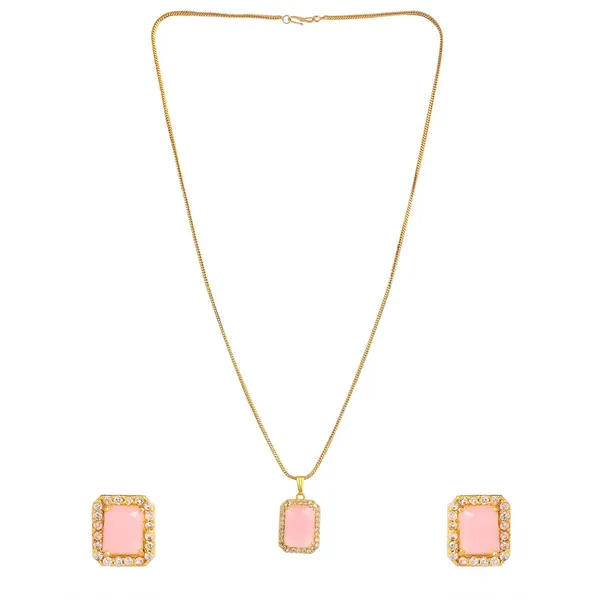 Light_Pink_Sapphire_Sapphire_Gemstone_Ethnic_Pandent_With_Earring_Set_|_Stone_Jewellery_Set_For_Women_And_Girls