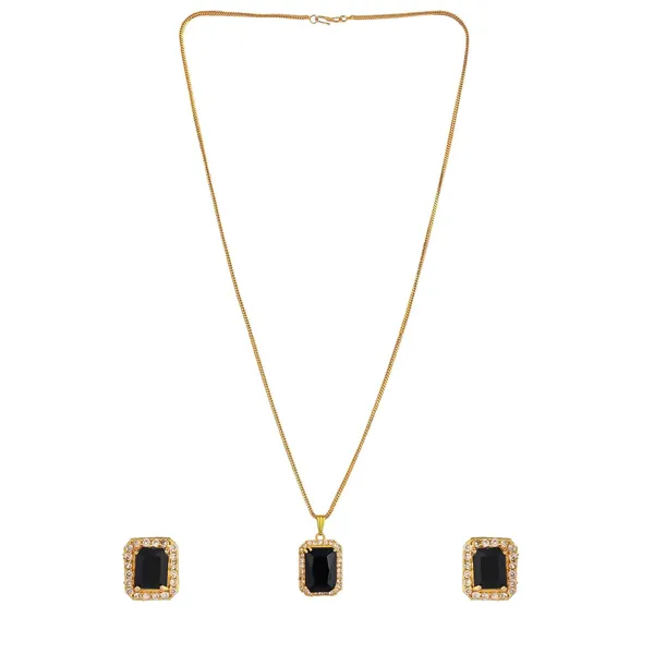 Black_Onyx_Sapphire_Gemstone_Ethnic_Pandent_With_Earring_Set_|_Stone_Jewellery_Set_For_Women_And_Girls