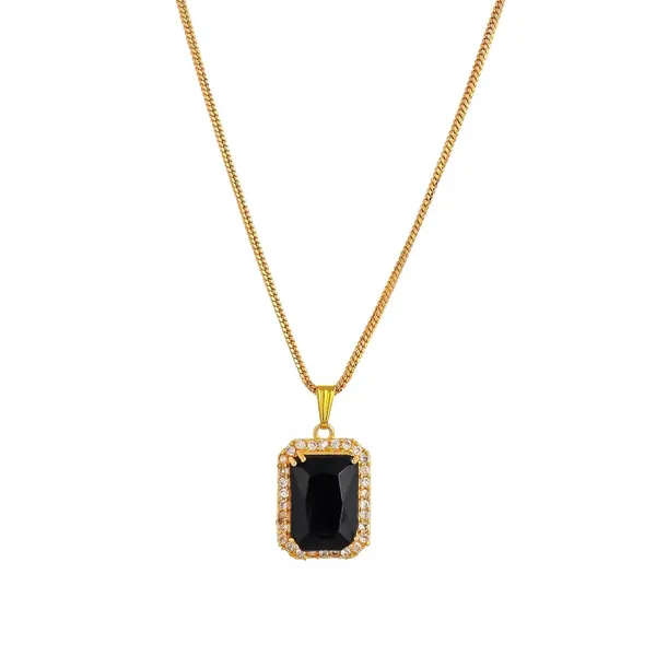 Black_Onyx_Sapphire_Gemstone_Ethnic_Pandent_With_Earring_Set_|_Stone_Jewellery_Set_For_Women_And_Girls