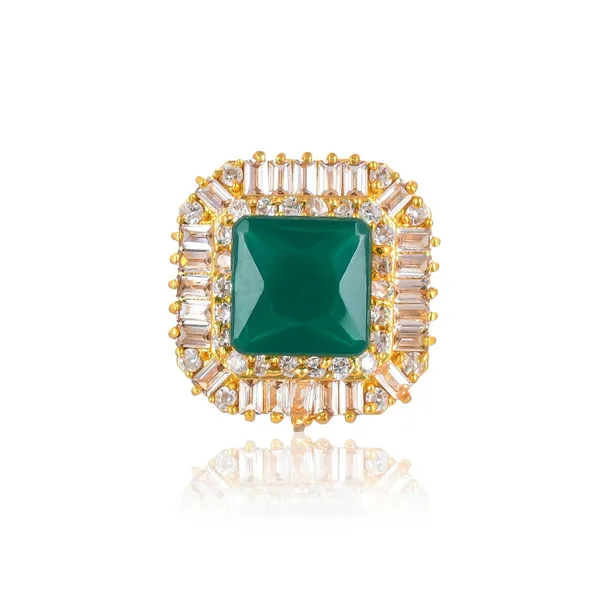 Square_Emerald_American_Diamond_Rings_For_Women_-_Adjustable_Free_Size,_Love_Forever_Fashion_Rings,_Brass_Jewelry