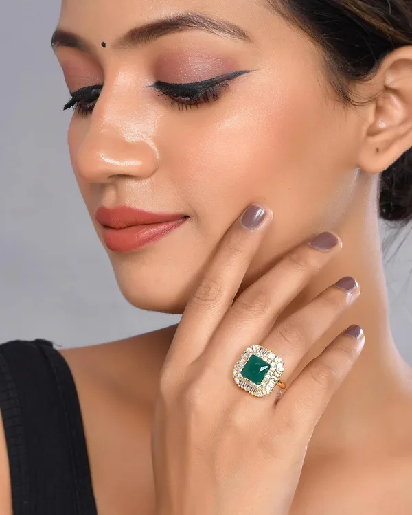 Square_Emerald_American_Diamond_Rings_For_Women_-_Adjustable_Free_Size,_Love_Forever_Fashion_Rings,_Brass_Jewelry