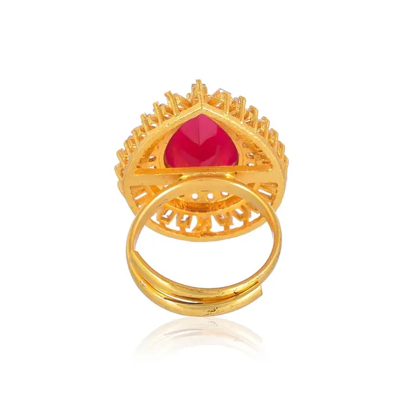 Oval_Ruby_American_Diamond_Rings_For_Women_-_Adjustable_Free_Size,_Love_Forever_Fashion_Rings,_Brass_Jewelry