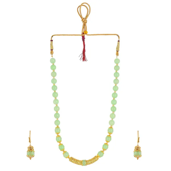 Light_Green_Sapphire_Shine_Round_Beads_Ethnic_Gold_Line_Necklace_With_Earring_Set_|_Gemstone_Jewellery_Set_For_Women_And_Girls
