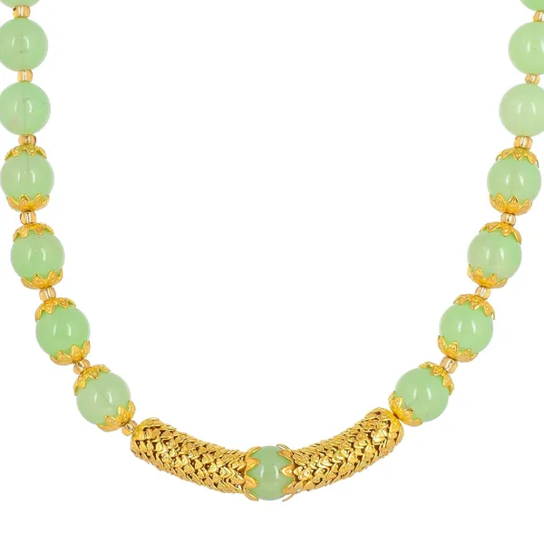 Light_Green_Sapphire_Shine_Round_Beads_Ethnic_Gold_Line_Necklace_With_Earring_Set_|_Gemstone_Jewellery_Set_For_Women_And_Girls