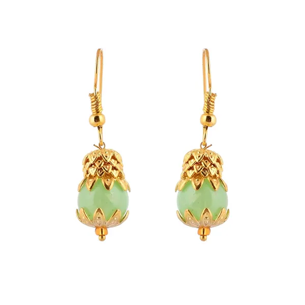 Light_Green_Sapphire_Shine_Round_Beads_Ethnic_Gold_Line_Necklace_With_Earring_Set_|_Gemstone_Jewellery_Set_For_Women_And_Girls